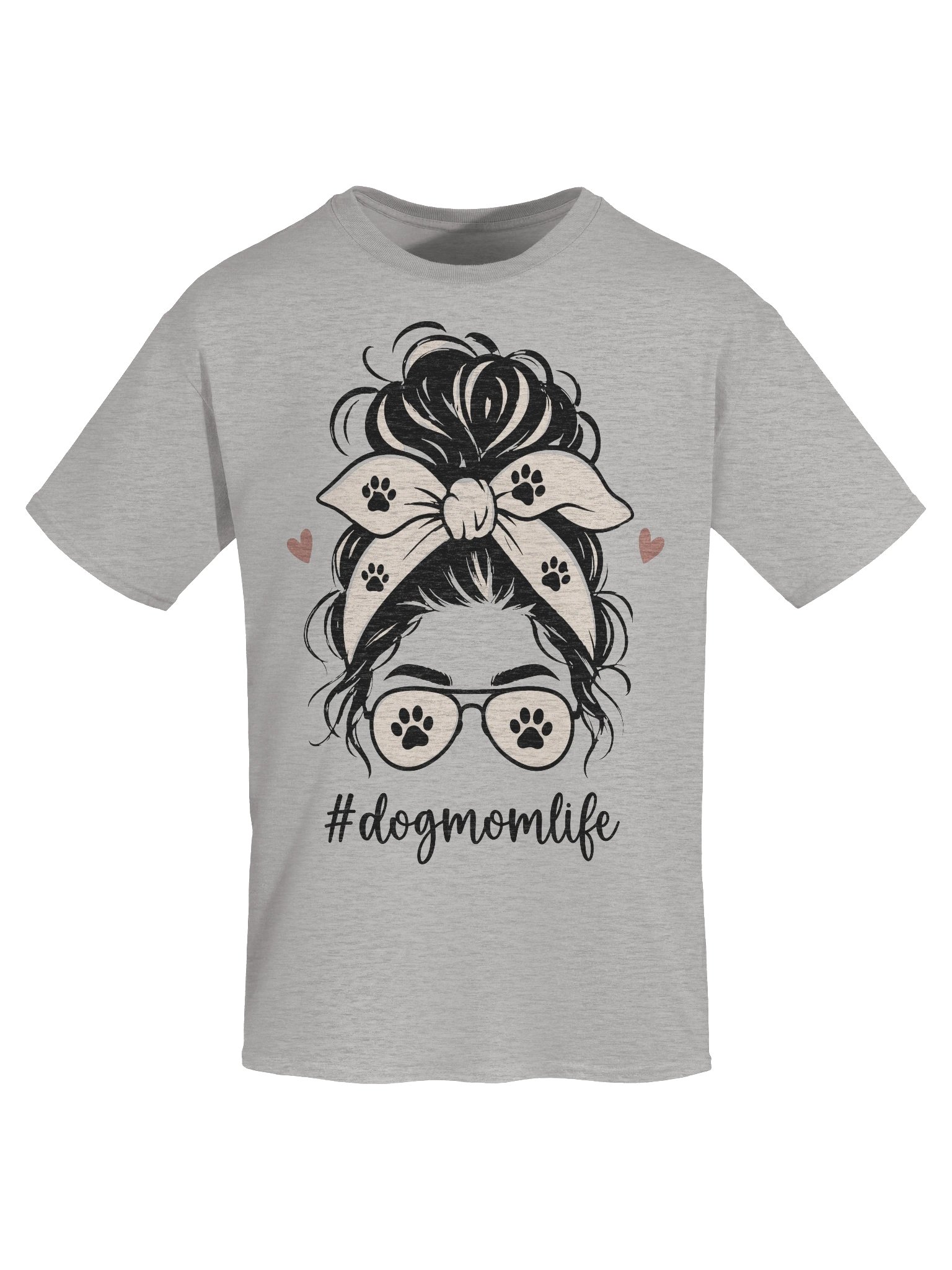 Dog Mom Messy Bun Paw Print Lover T-Shirt product image (50)