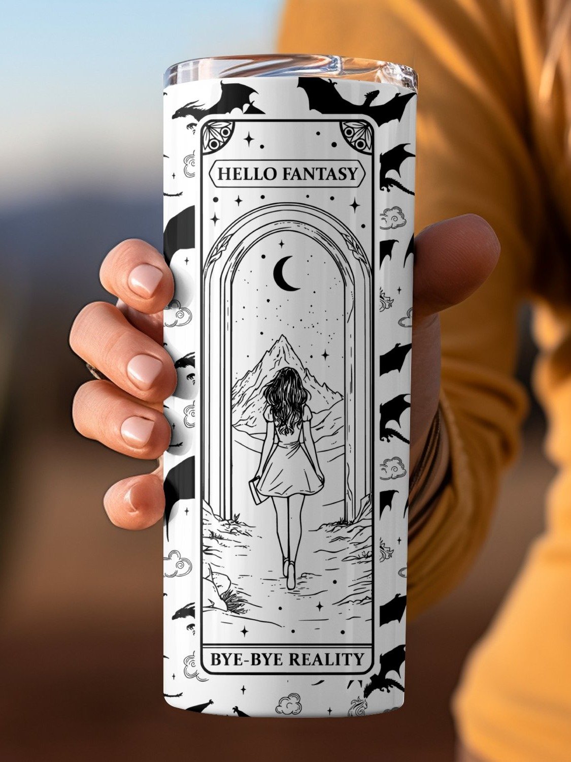 Book Dragon Smut Romantasy Reader 20oz Tumbler Full Wrap SVG PNG, Laser File Engraved Pattern, Seamless Sublimation Design, Digital Download product image (3)