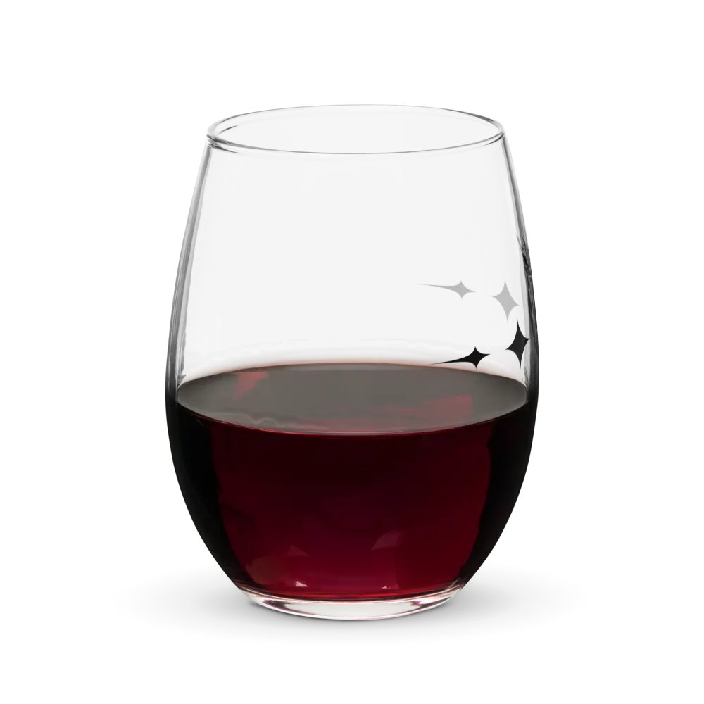 Crowned Apple (Black) ✦ Stemless Wine Glass product image (8)