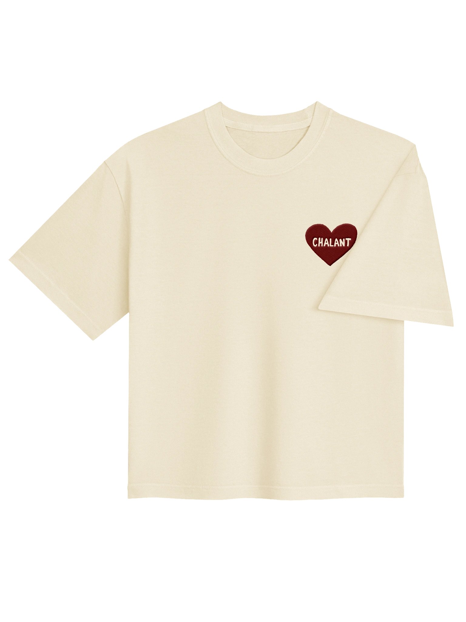 < CHALANT 3 maroon embroidered women's boxy tee product image (4)
