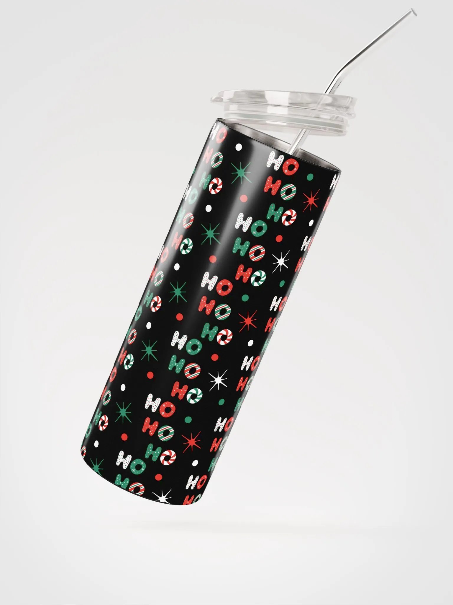 Festive "Ho Ho Ho" Stainless Steel Tumbler product image (2)
