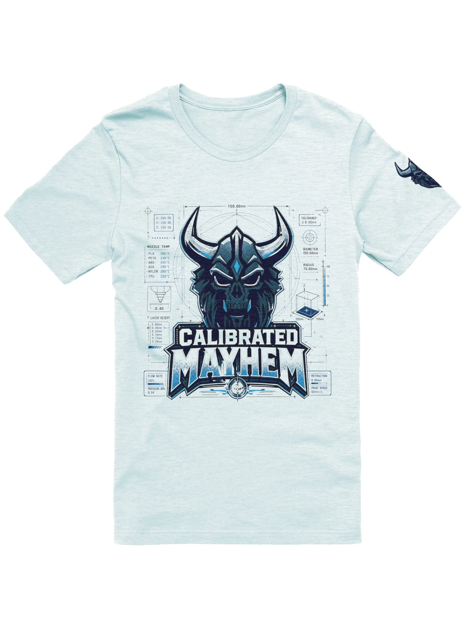 Calibrated Mayhem - Horned Skull Blueprint Tee product image (97)