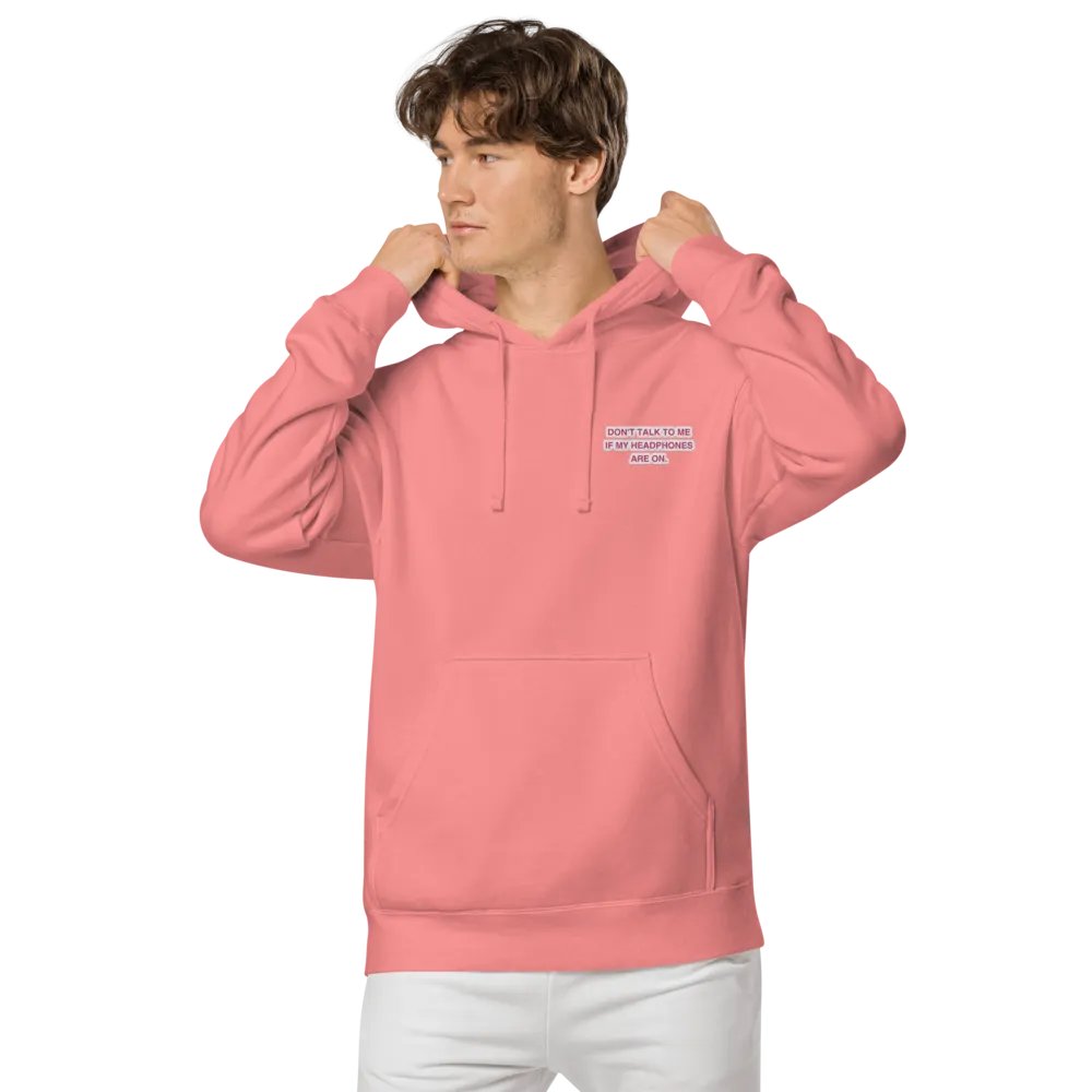 L.C. HEADPHONES ON (pink bubble design) embroidered pigment hoodie product image (7)
