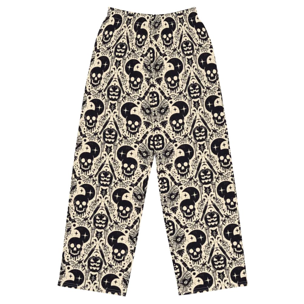 Moonlit Gothic All-Over Wide-Leg Pants product image (1)