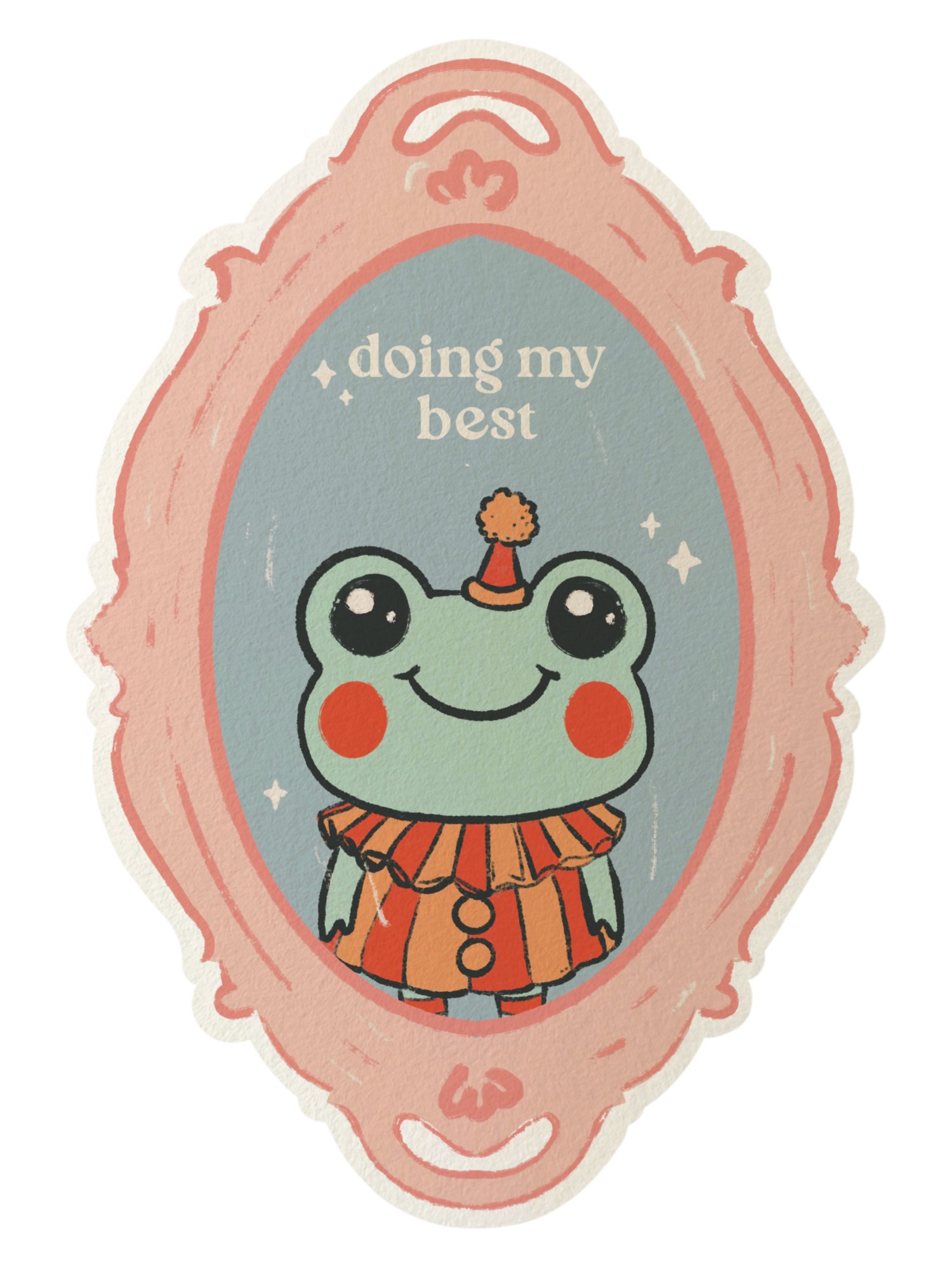 'Doing My Best' Clown Frog Sticker product image (4)