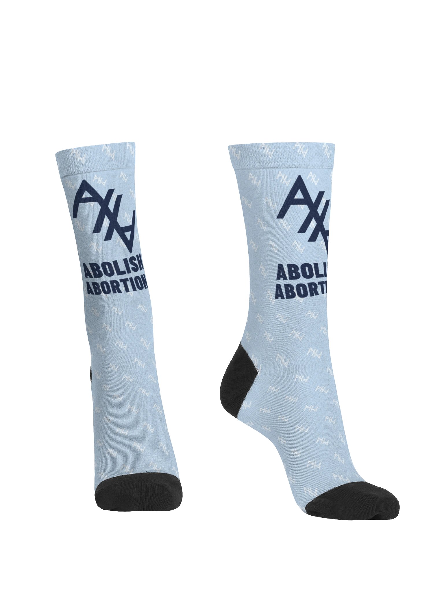 Abolish Abortion Crew Socks - Baby Blue & White product image (2)