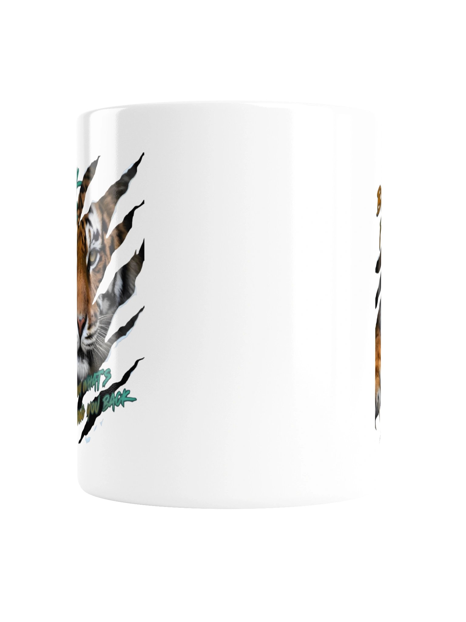 Encouraging Mug- Tiger Graphic- "Break Free From What's Holding You Back" - White Glossy Mug by Mugz- Mental Health Inspiration by Mind Matter product image (2)
