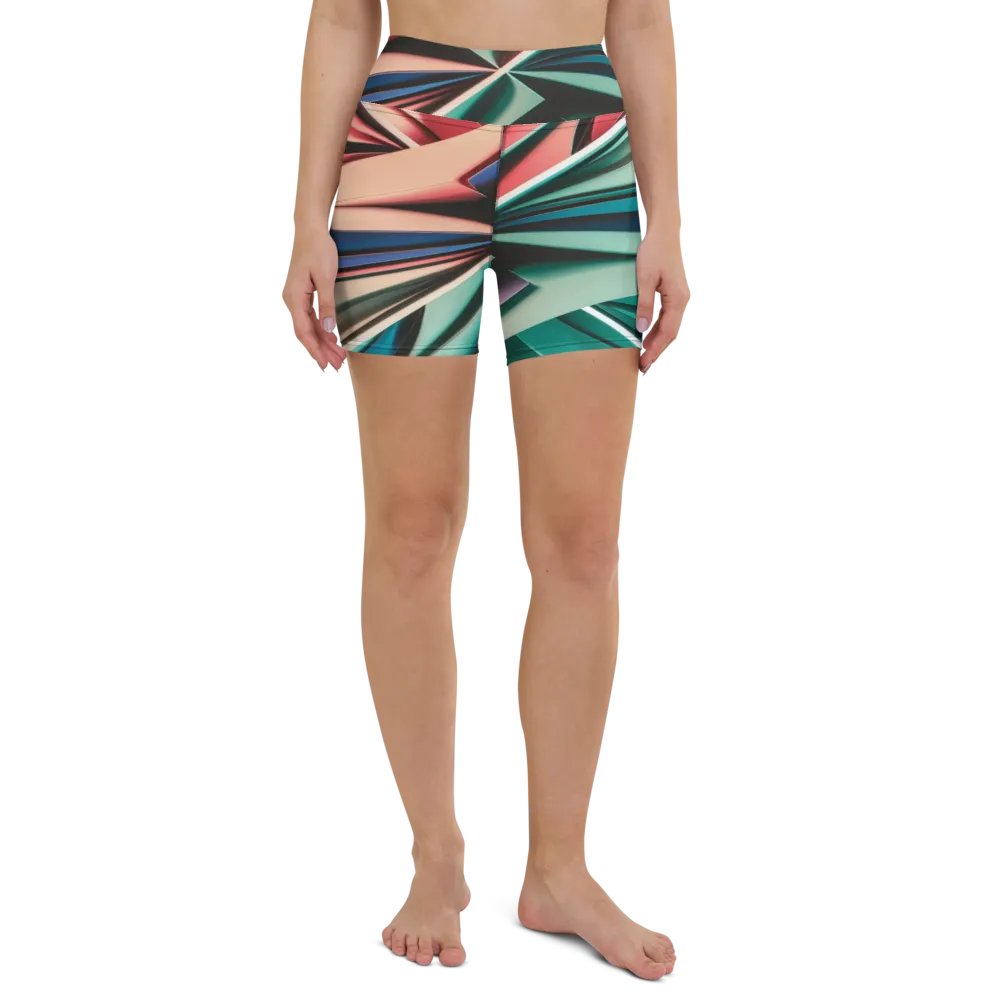 Abstract Geometric Women's Yoga Shorts in Vibrant Colors (XS-XL) product image (5)