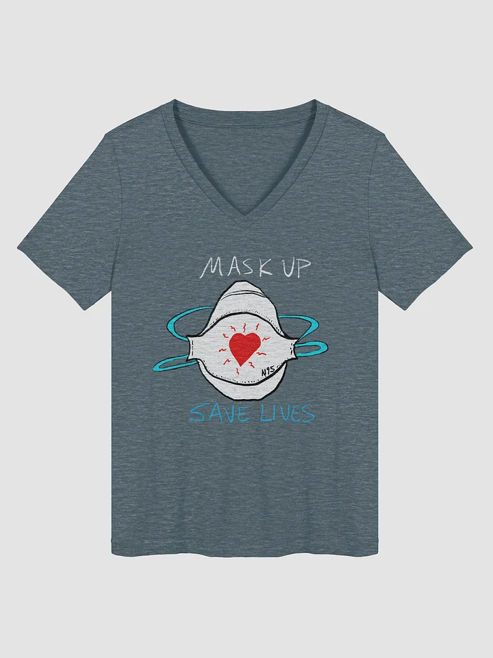 Mask Up Save Lives Relaxed V-Neck Tee product image (1)