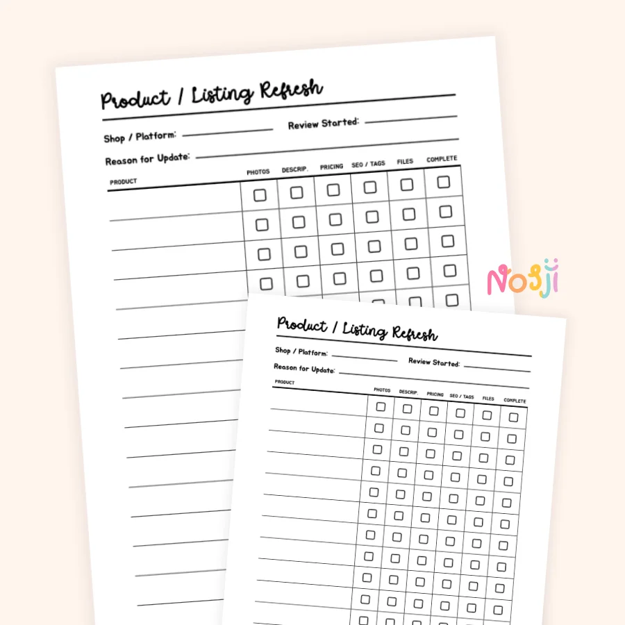 Product Listing Refresh Printable Listing Update Tracker product image (1)
