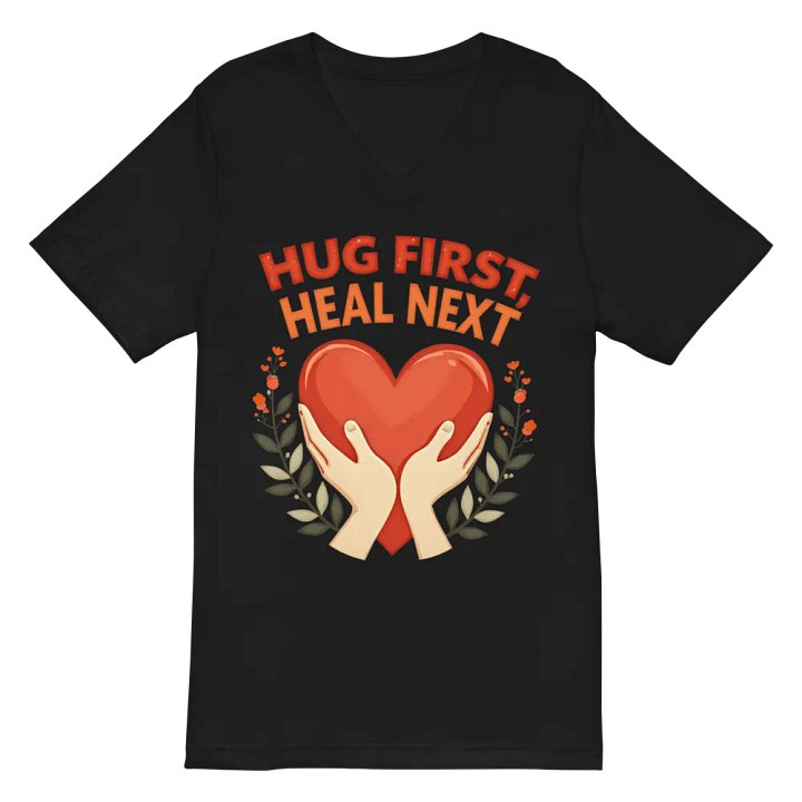 Hug First, Heal Next V-Neck Tee product image (3)