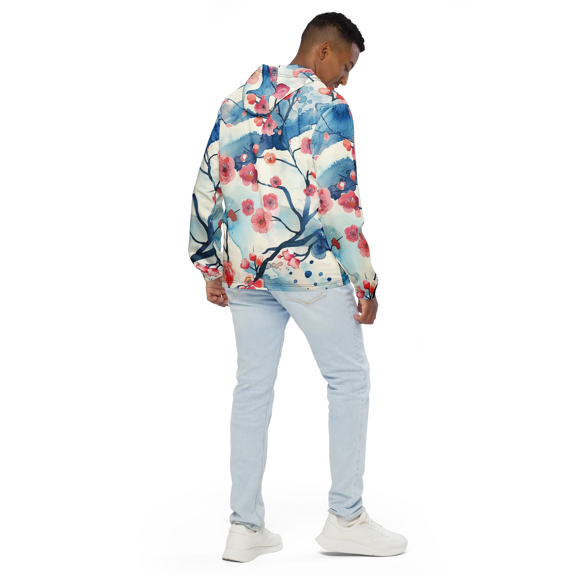 Sakura Sky Waterproof Windbreaker - Lightweight Packable Hooded Jacket product image (4)