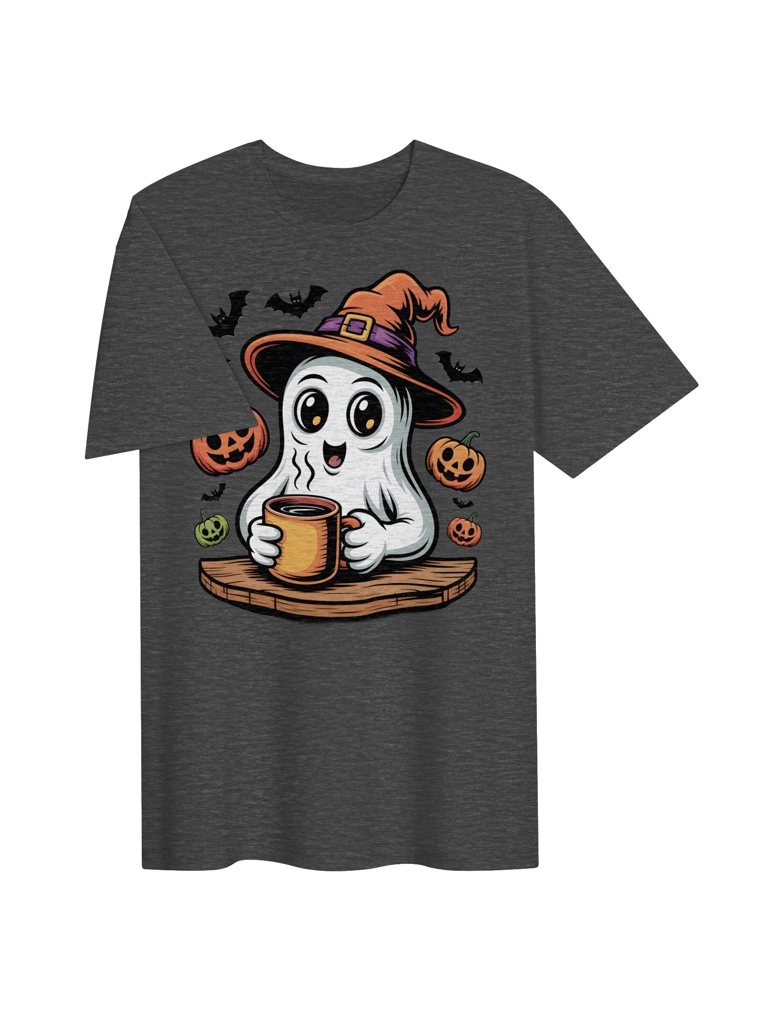 Cute Ghost Halloween Mug & Pumpkins Tee product image (22)