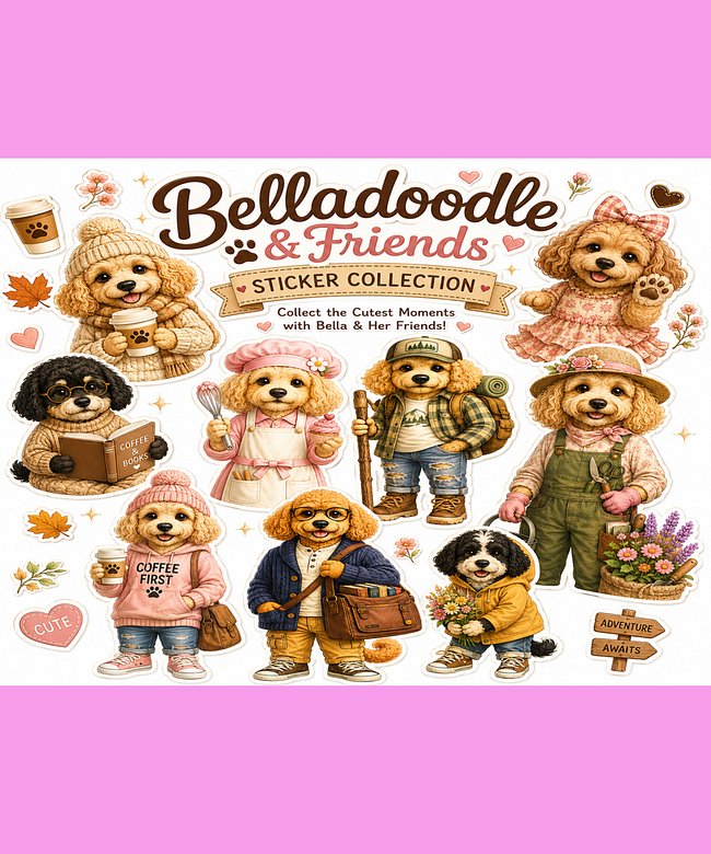 🐾 Belladoodle & Friends Sticker Collection ⭐