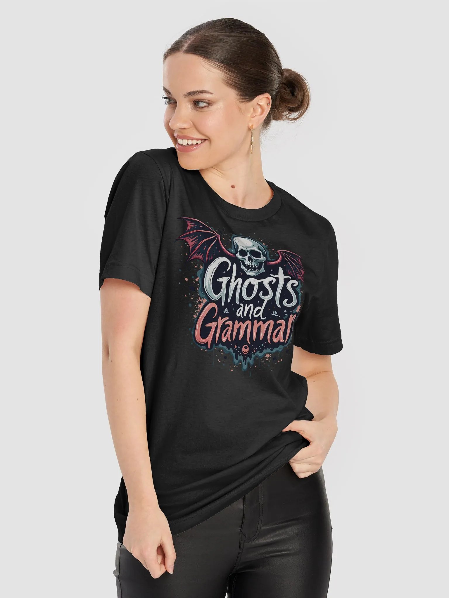 Ghosts and Grammar Skull Wings Tee product image (23)