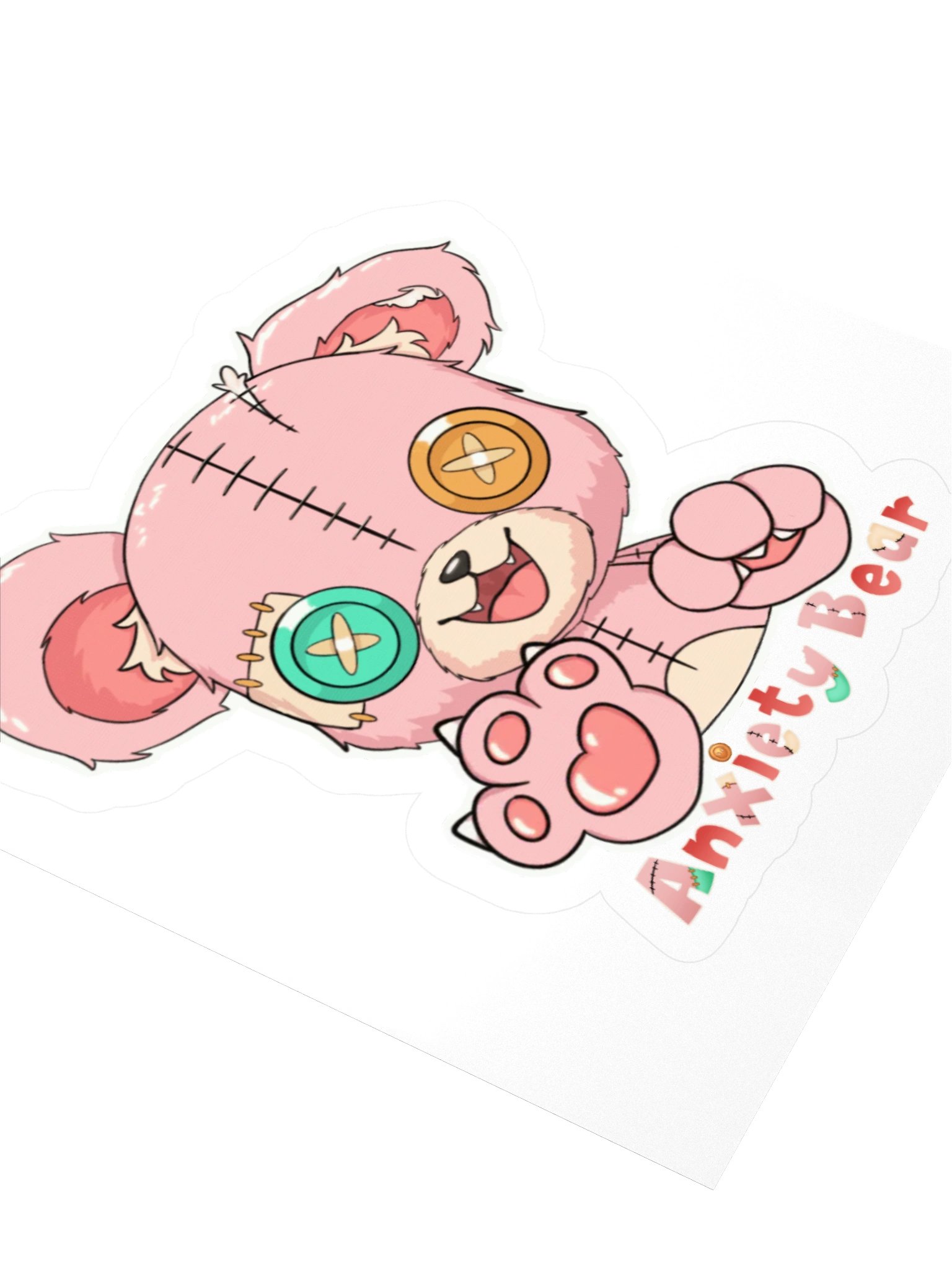 Toe Beans Anxiety Bear Sticker product image (6)