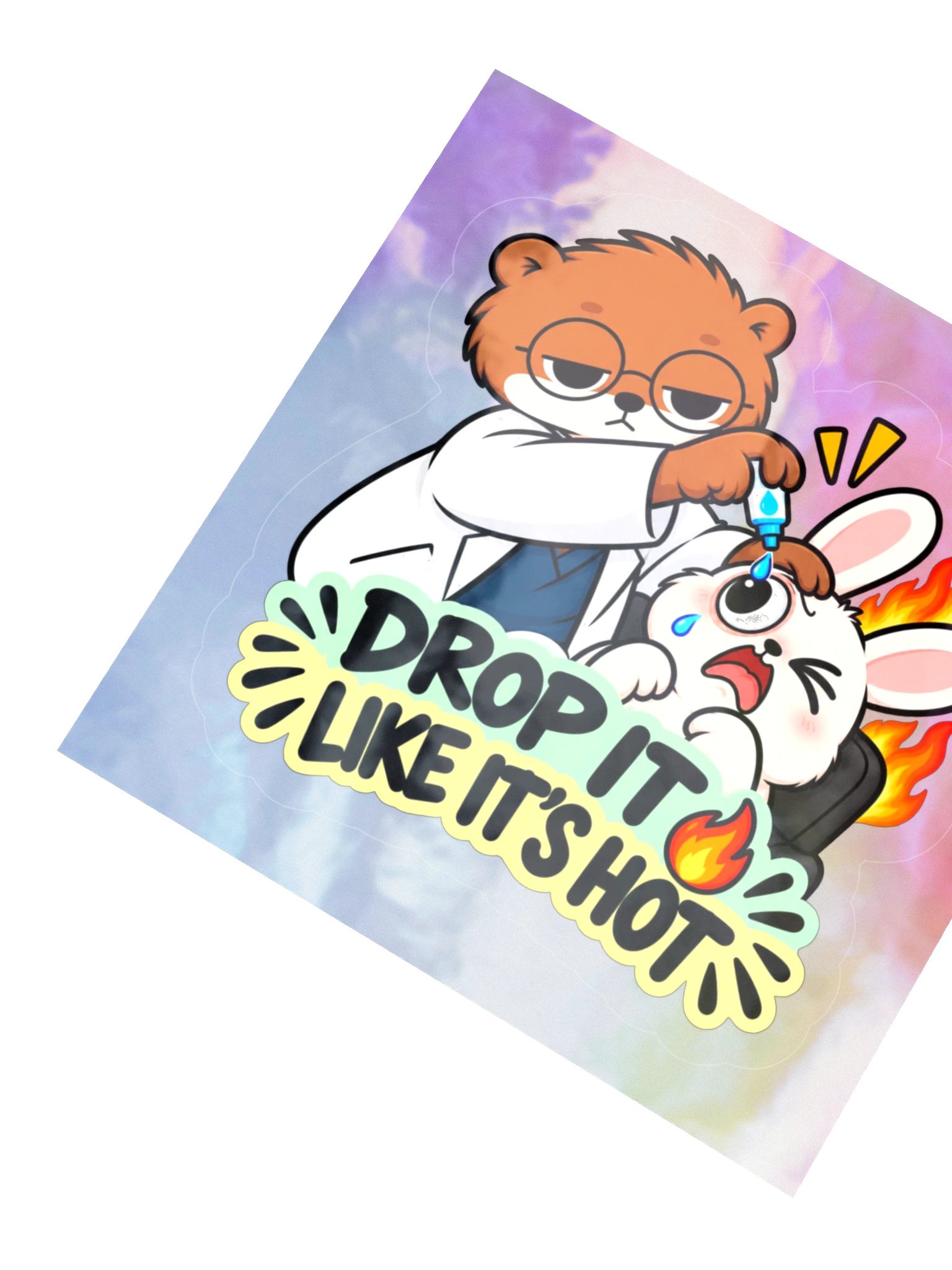 Sleepy Optometrist Drop It Like It’s Hot Holographic Sticker Sheet product image (2)