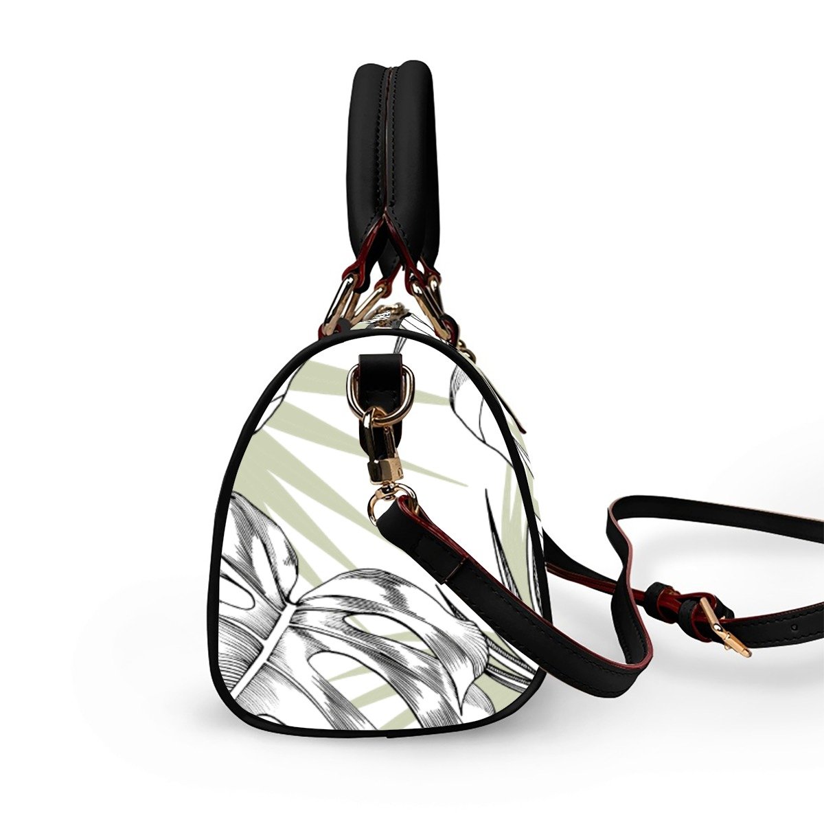 Botanical Line Art Satchel Leather Handbag product image (4)
