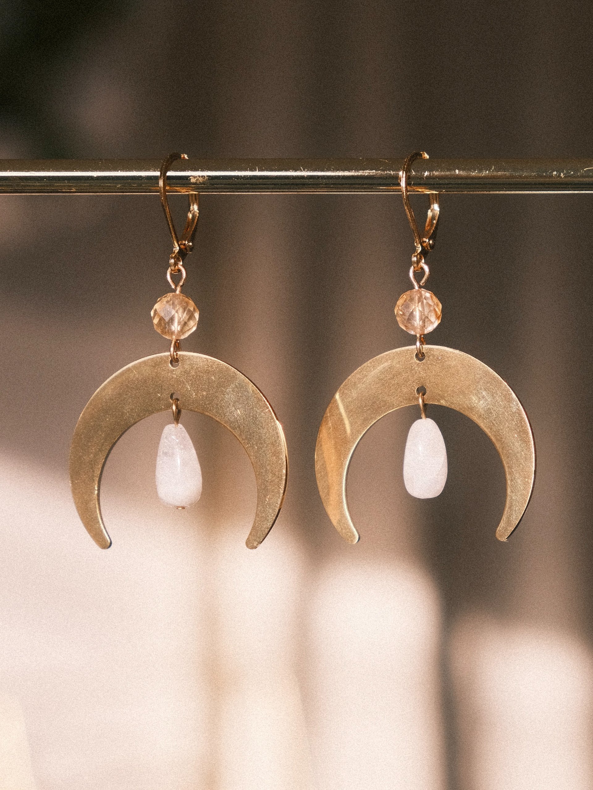 Lunar voice - Moonstone & citrine earrings product image (1)