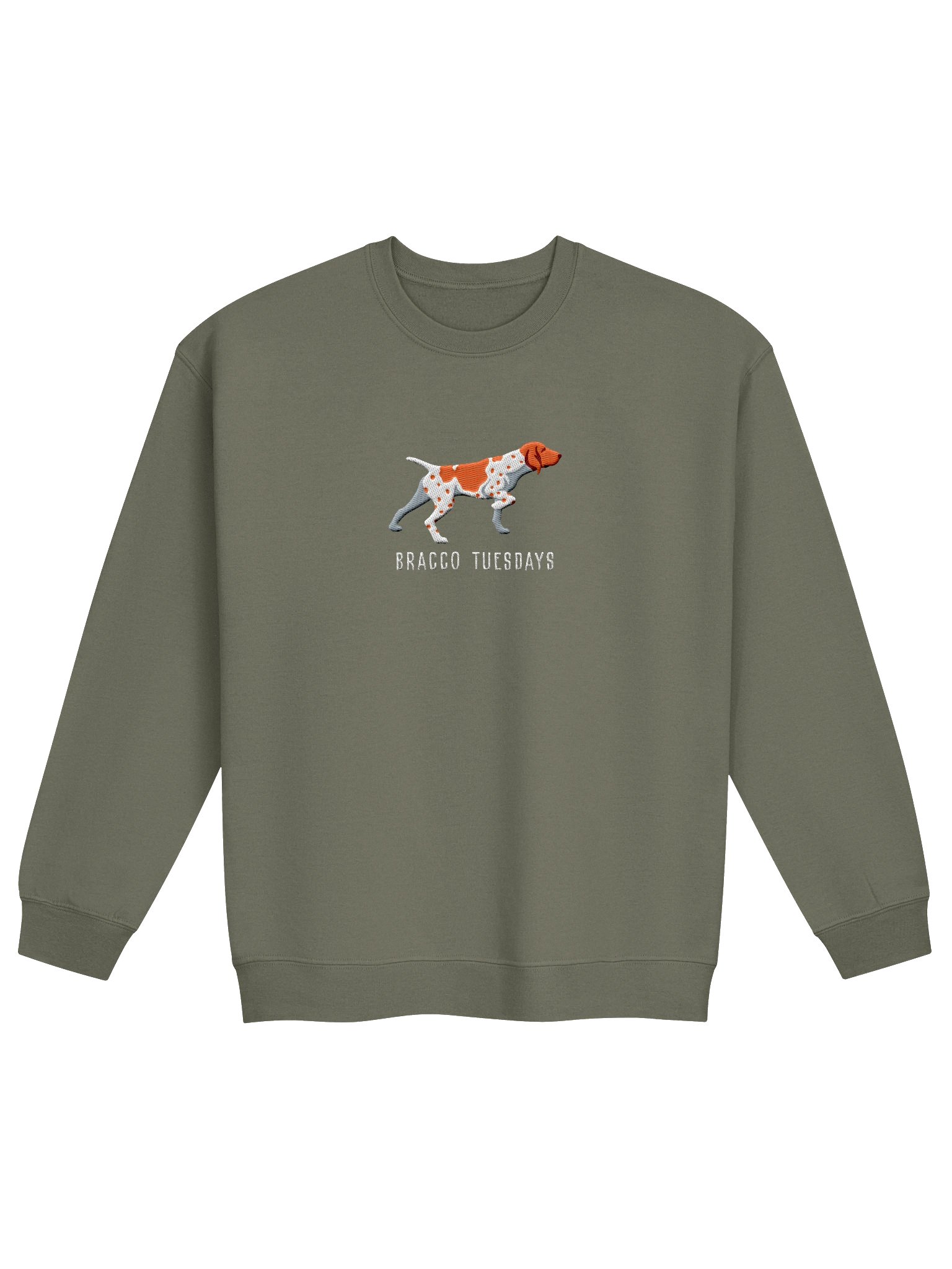 Bracco Tuesdays Sweatshirt (Embroidered) of a Bracco Italiano(Orange & White) product image (4)