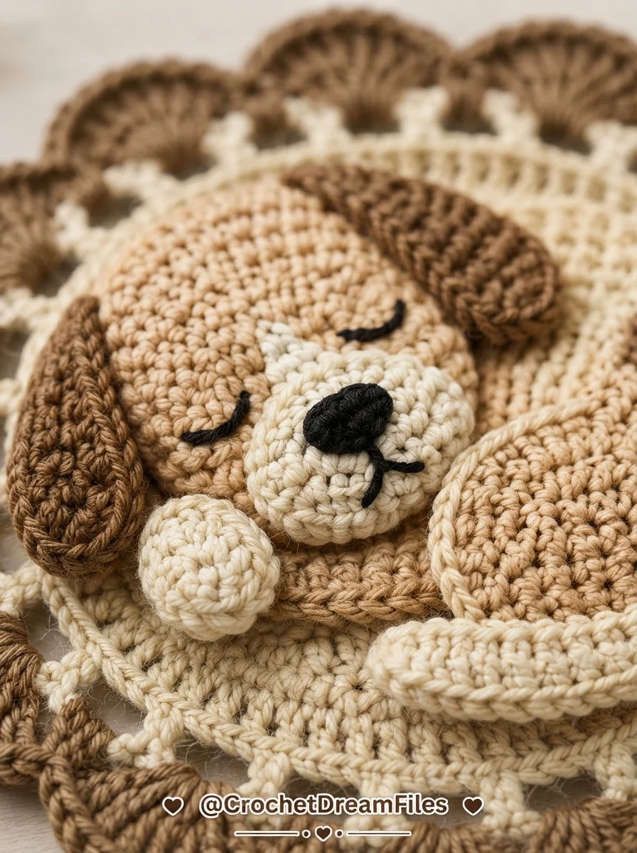 Sleeping Dog Crochet Coaster Pattern product image (3)