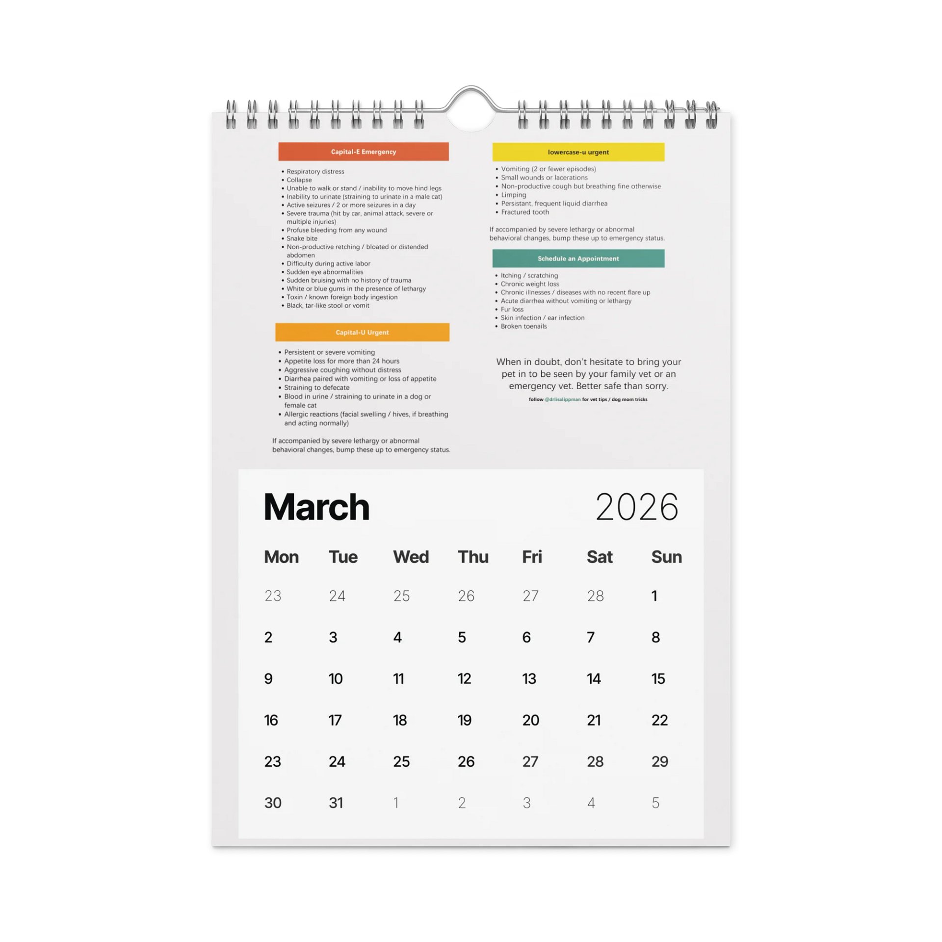 2026 Emergency Reference Wall Calendar product image (9)