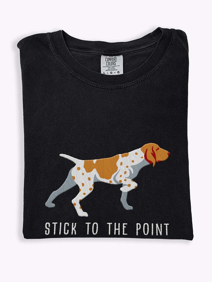 Stick to the Point T-Shirt(Embroidered) of a Bracco Italiano(Tan & White) product image (1)