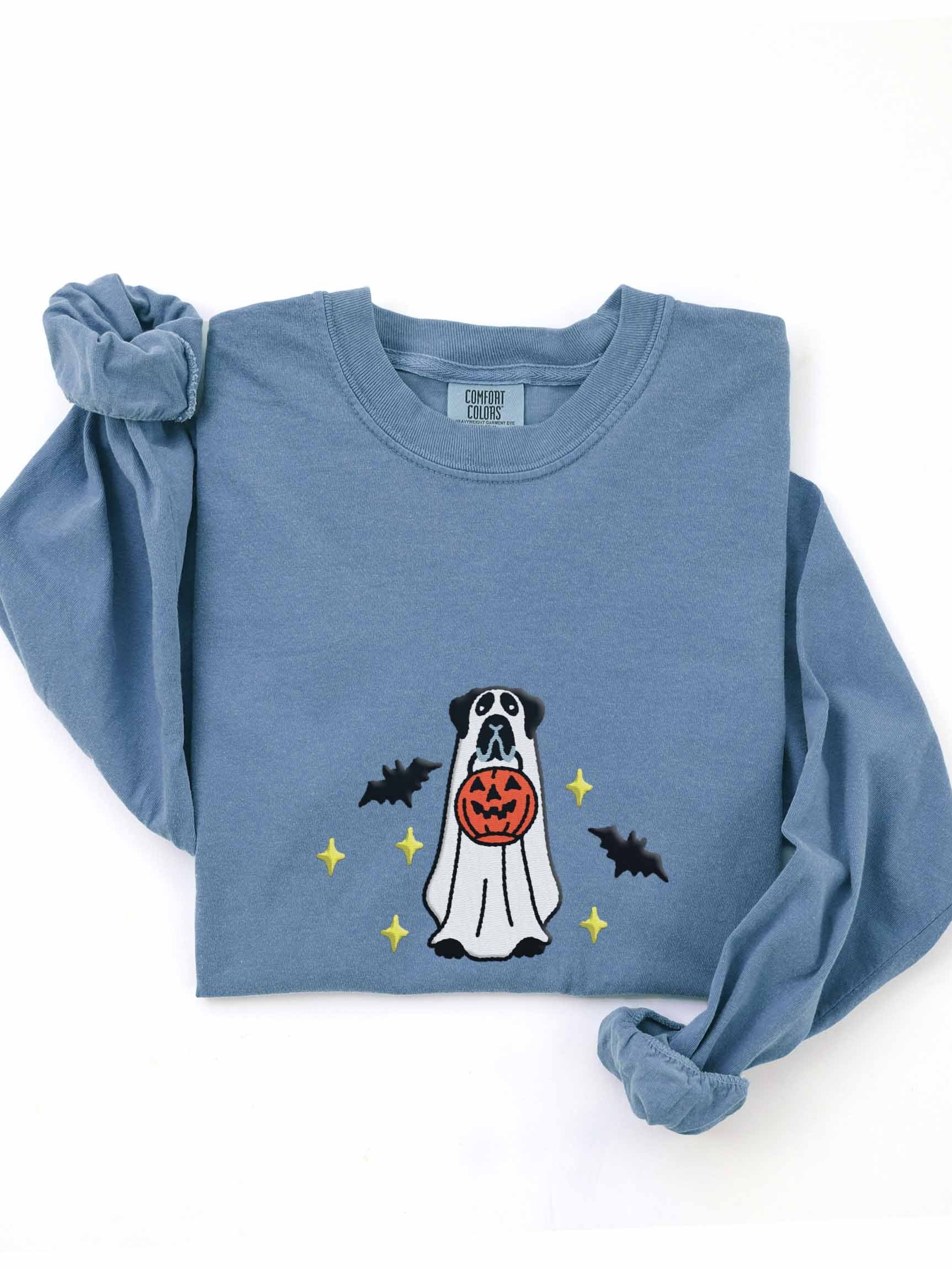 Halloween Great Dane(Black) Embroidered Long-Sleeve T-Shirt product image (1)
