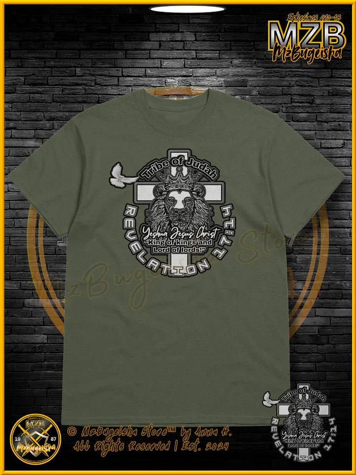 T-Shirt - MzBugeisha™ "Yeshua Jesus Christ King of kings " [V2/militarygreen] Faith Based T-Shirt By Anna H. product image (1)