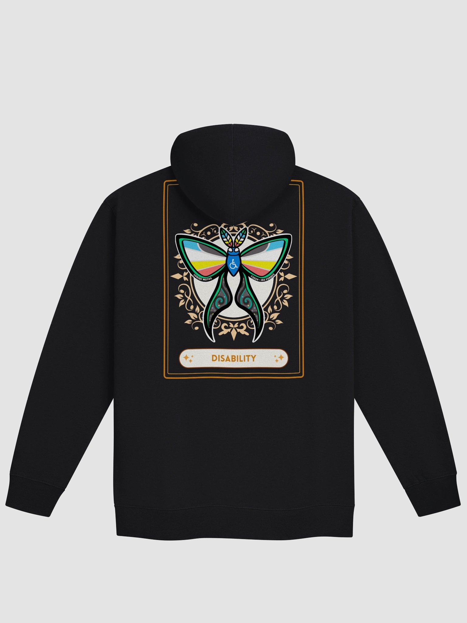 № 10 | DISABILITY PRIDE MOTH | TAROT CARD STYLE | ZIP-UP HOODIE product image (1)