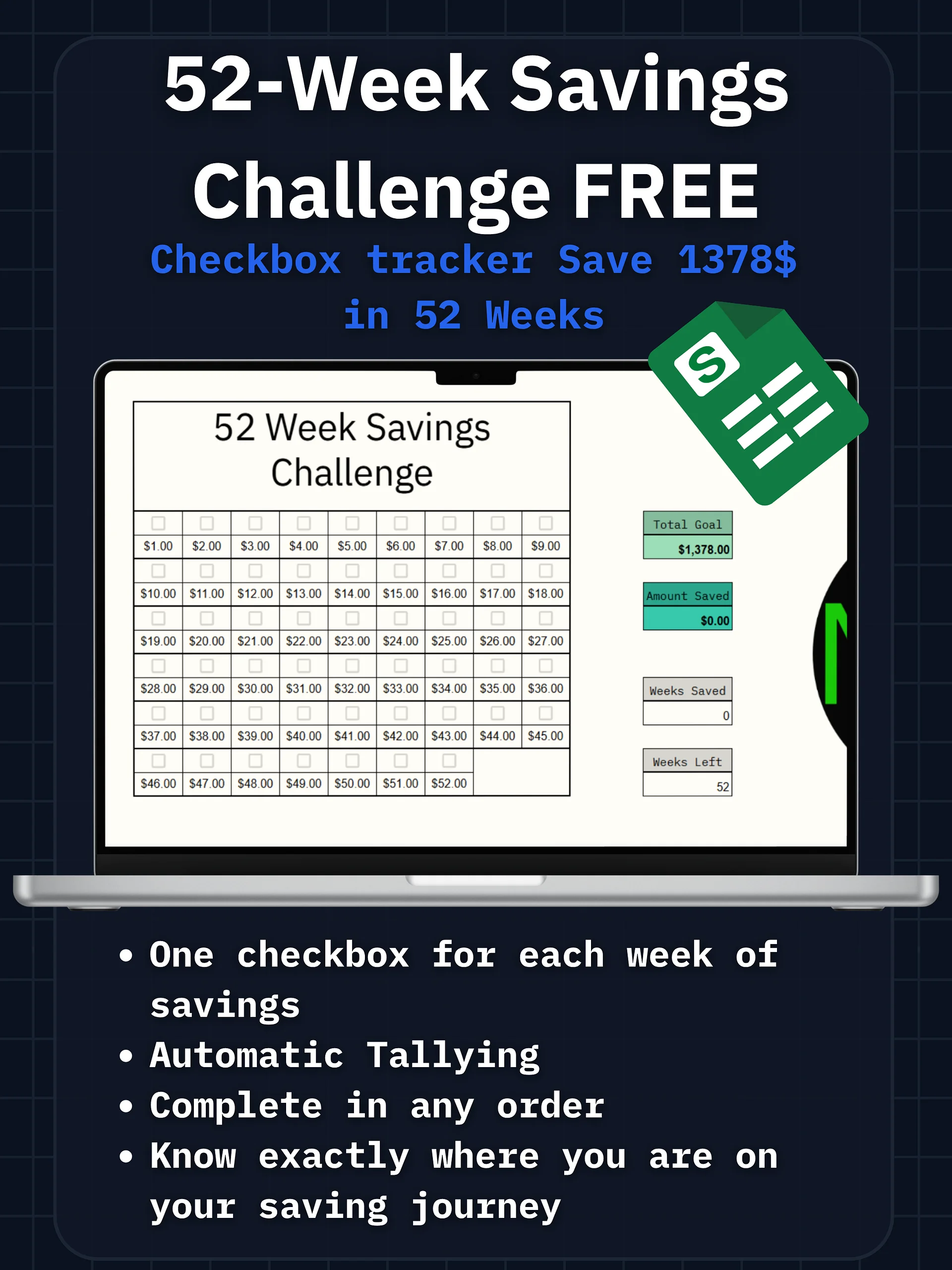 52-Week Savings Challenge (Free) product image (1)