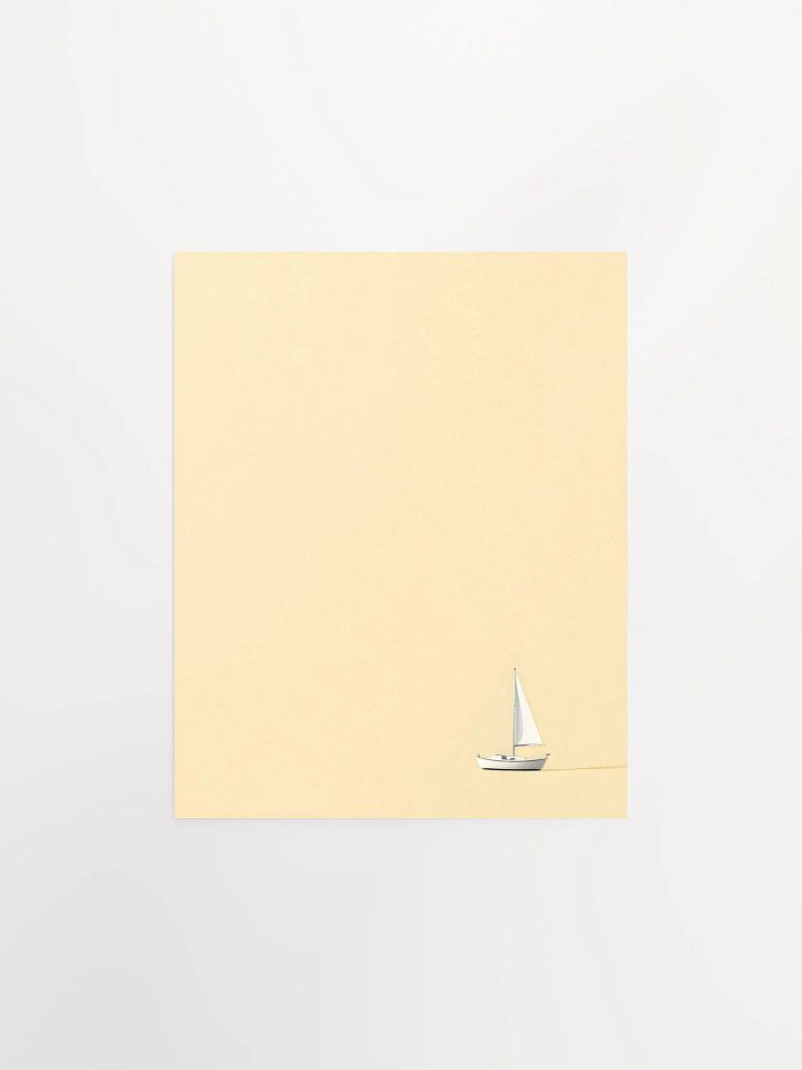 Tiny Sailboat on a Light Yellow Sea product image (2)