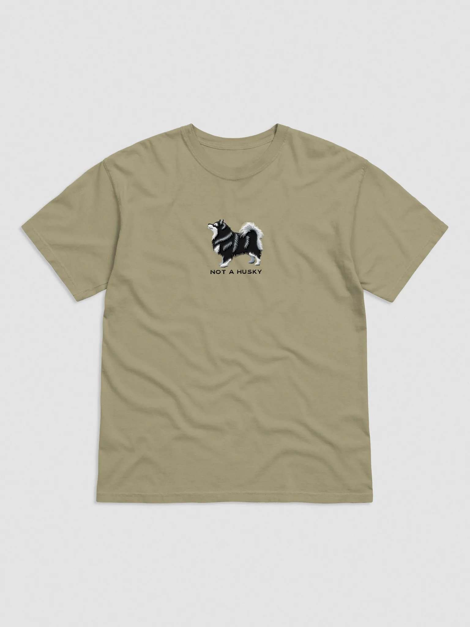 Not a Husky T-Shirt(Embroidered) of a Finnish Lapphund(Black & White) product image (4)