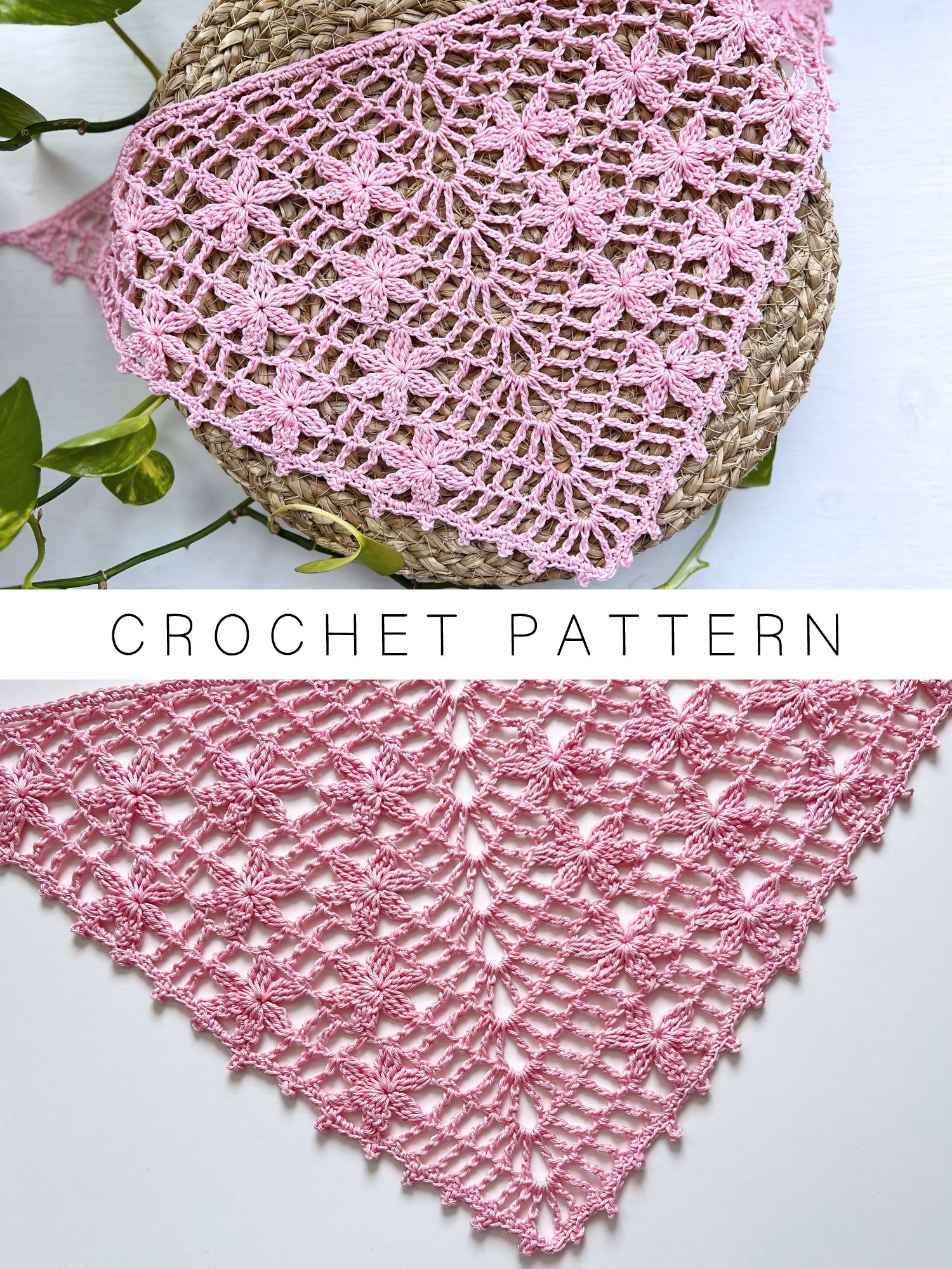 Crochet Pattern: Floral Mesh Bandana product image (1)