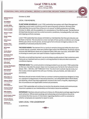 SHAP Downtime coming. Normal for this time of year. Just got this in. Appreciate all the sources sending this in.
Sterling He...