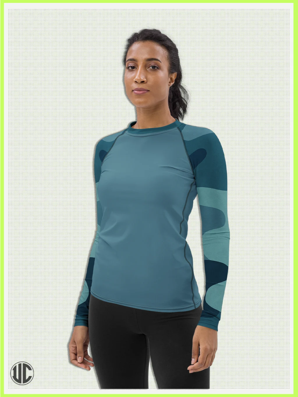 Zahra's Ocean Wave Camo – Women’s Rash Guard product image (4)