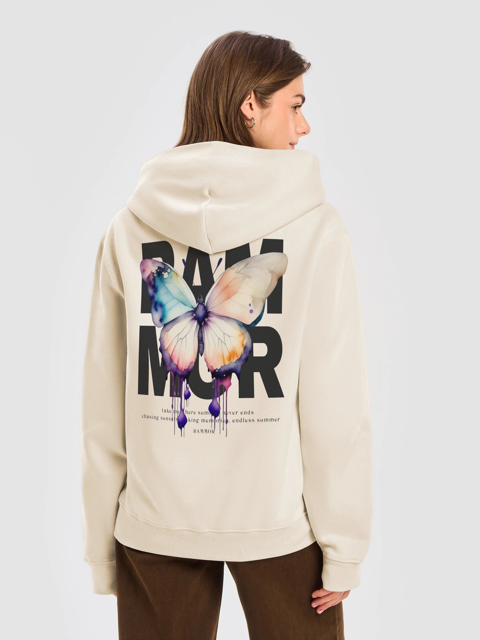 Butterfly Oversized Hoodie Dust / White product image (9)