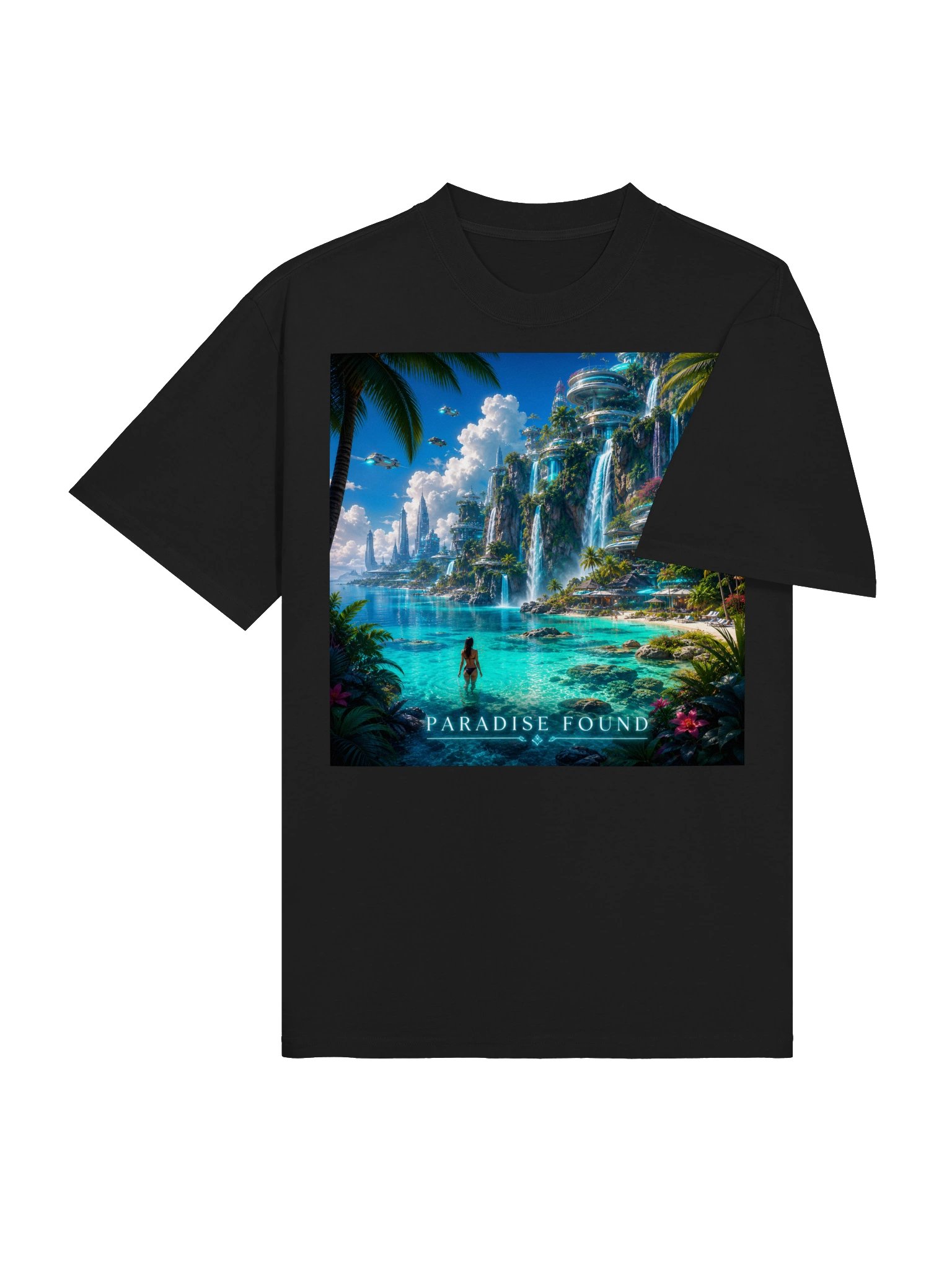 PARADISE FOUND 🌴🌊 Futuristic Tropical Paradise T-Shirt product image (5)