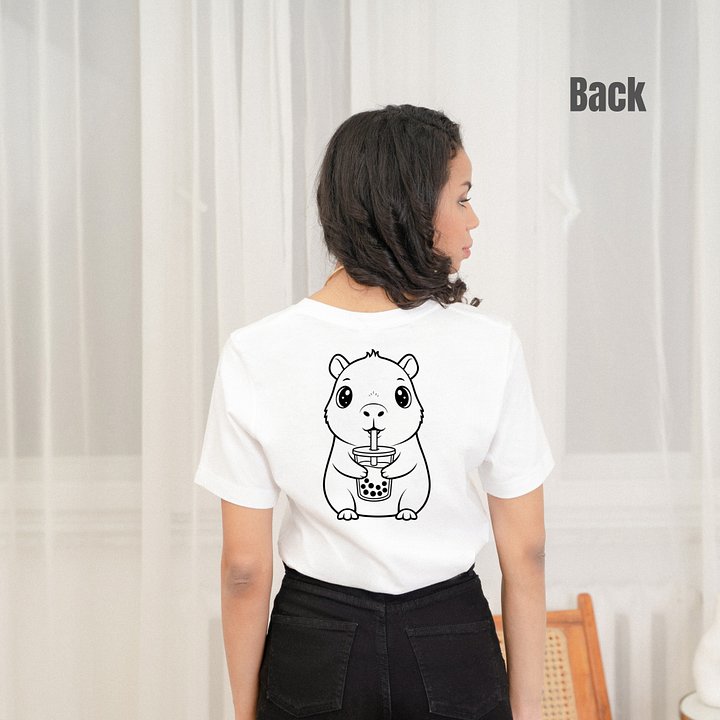 Capybara Kawaii Bubble Tea Shirt Cute Boba and Animal Lover Graphic Tee Unisex Short Sleeve T-shirt product image (2)