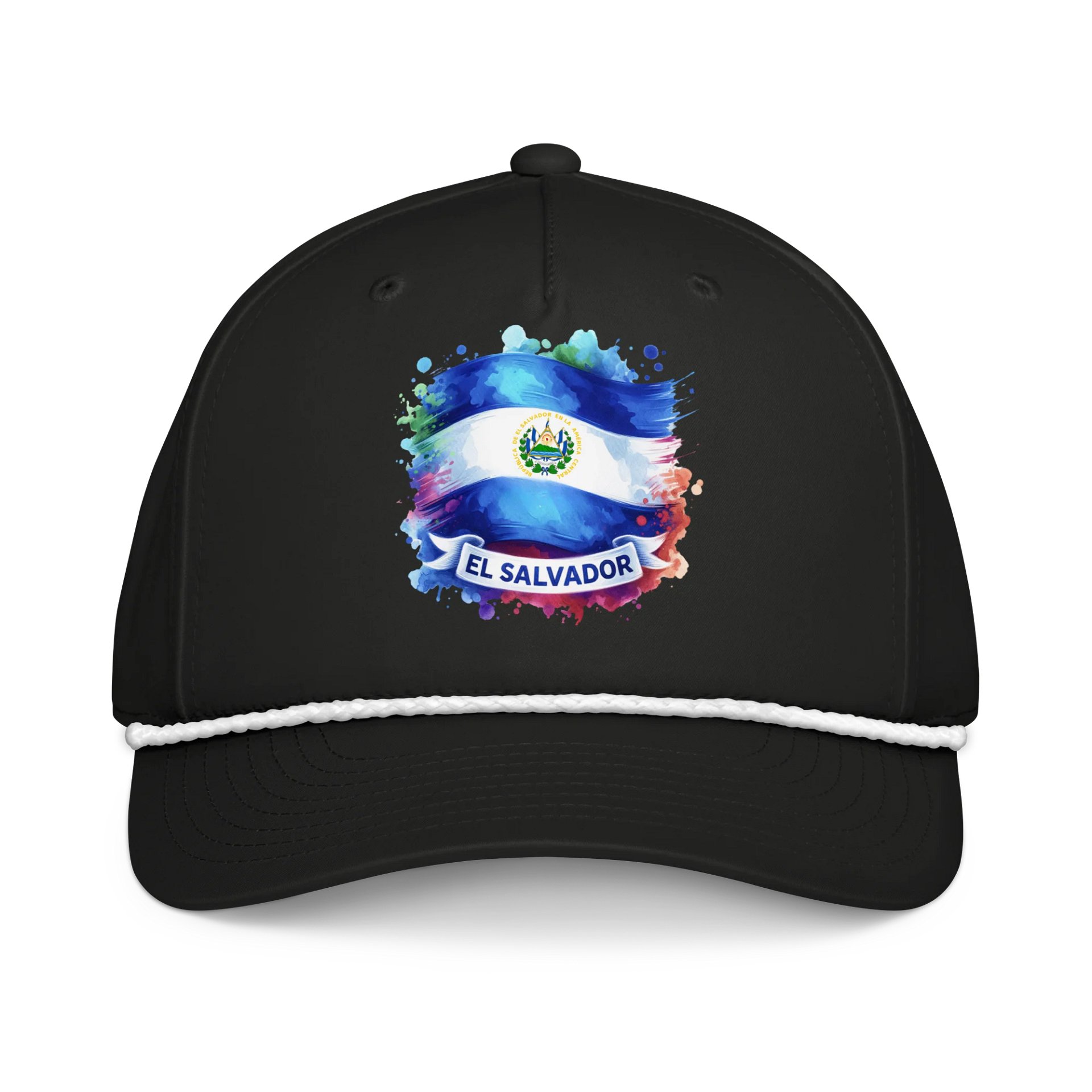 El Salvador Flag Splatter Five-Panel Cap product image (1)