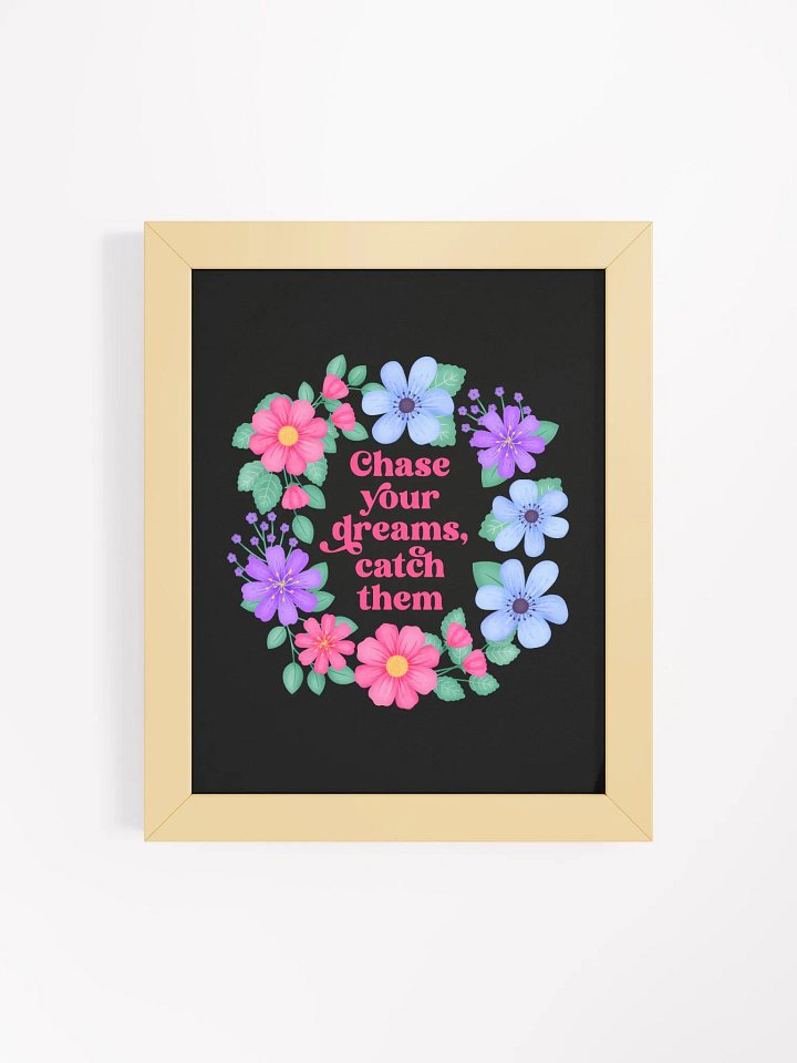 Chase your dreams catch them - Motivational Wall Art Black product image (1)