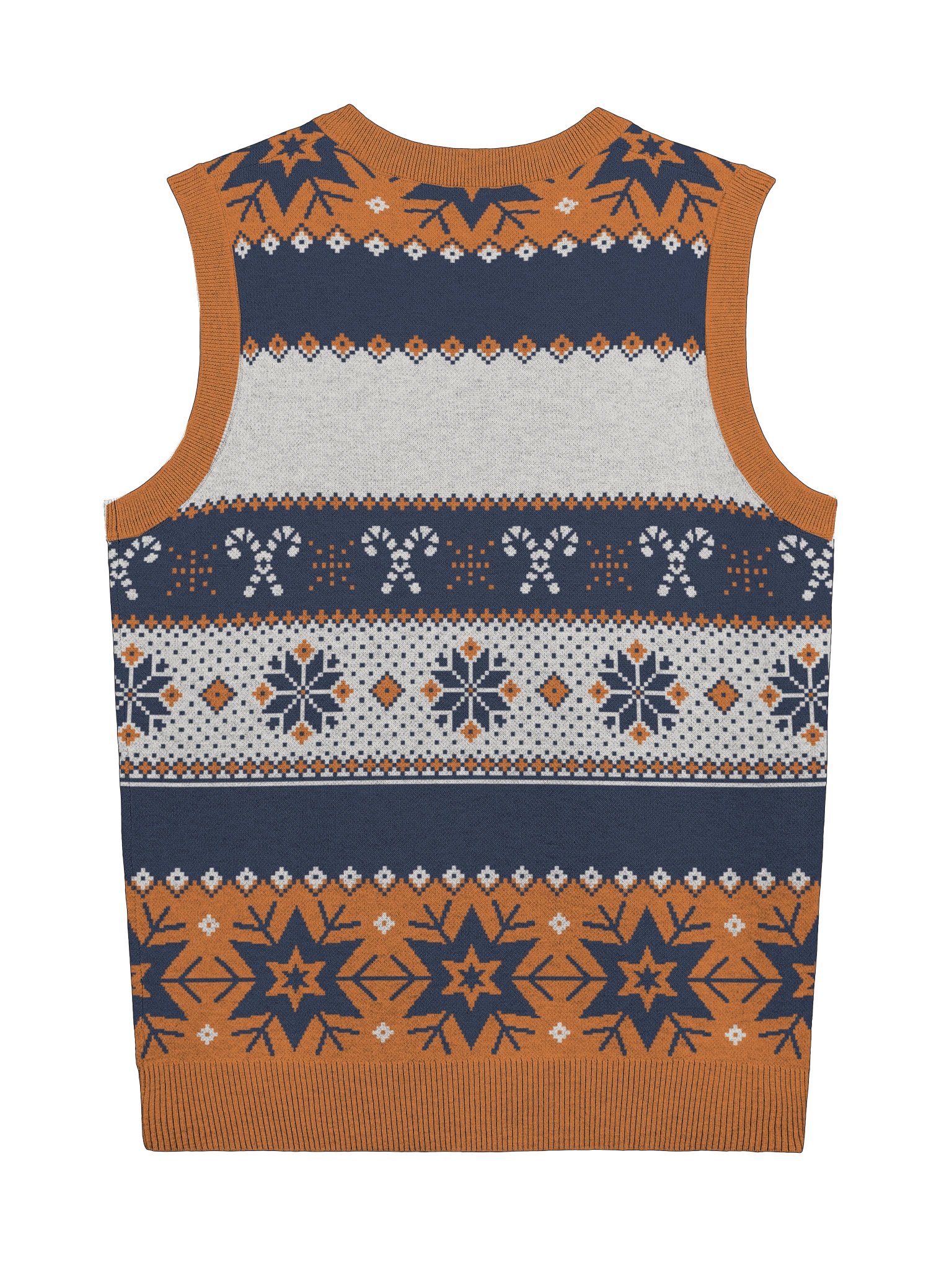 Knitted V-neck Vest (Orange/Blue) product image (2)
