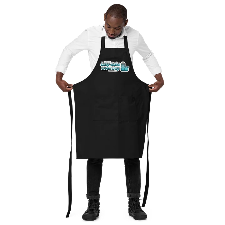 Organic cotton apron with blue logo product image (2)