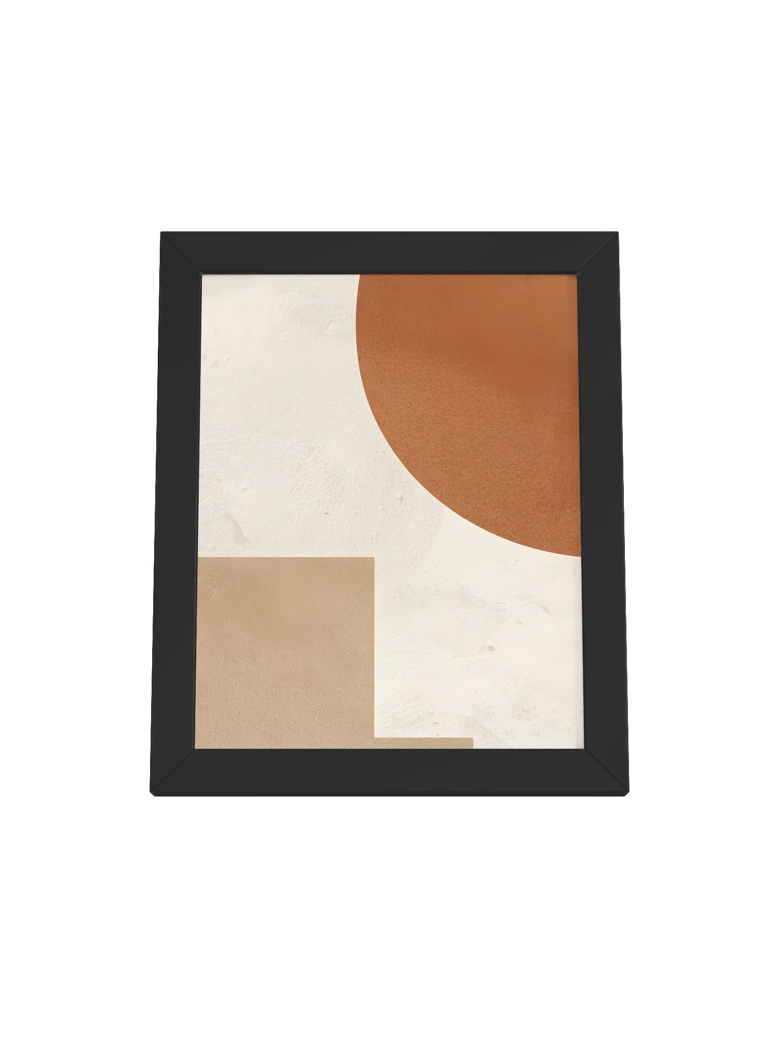 Organic modern abstract wall art, warm beige and cream palette, minimalist geometric composition, sophisticated aesthetic, calming luxury design product image (1)