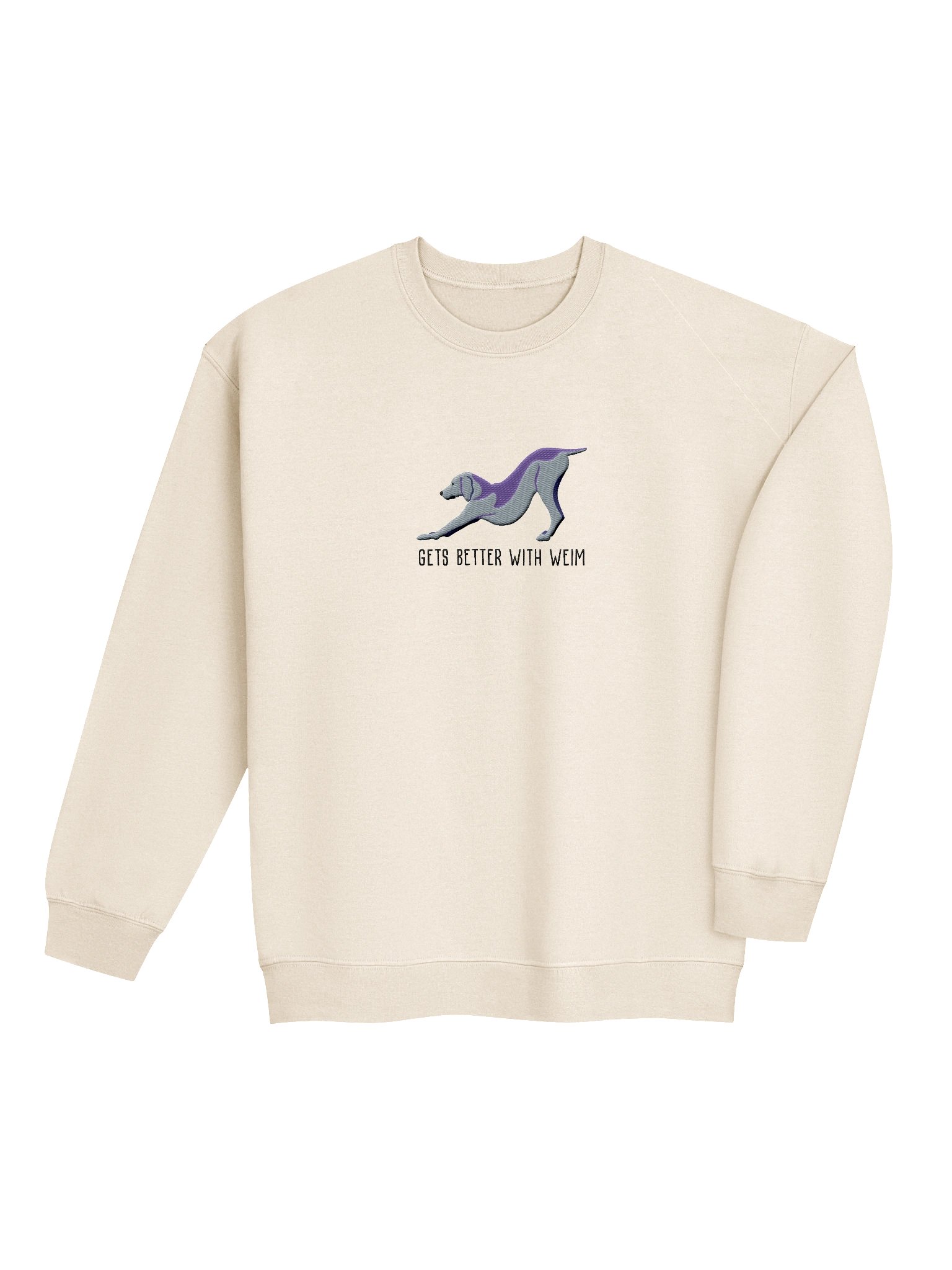 Gets Better with Weim Sweatshirt (Embroidered) of a Weimaraner(Docked Tail) product image (7)