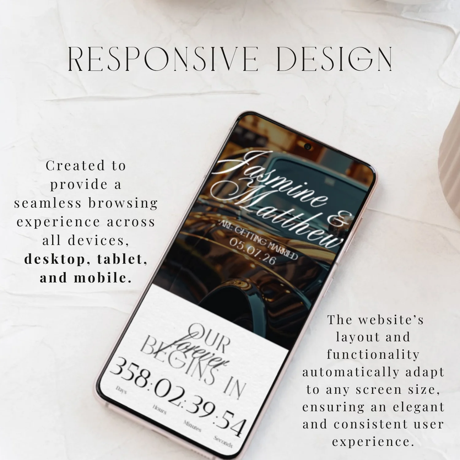 Old Money Wedding Website Template | Elegant Black Tie Digital Invite | Editable Canva Website | Wedding RSVP Online | Printable Invitation product image (2)