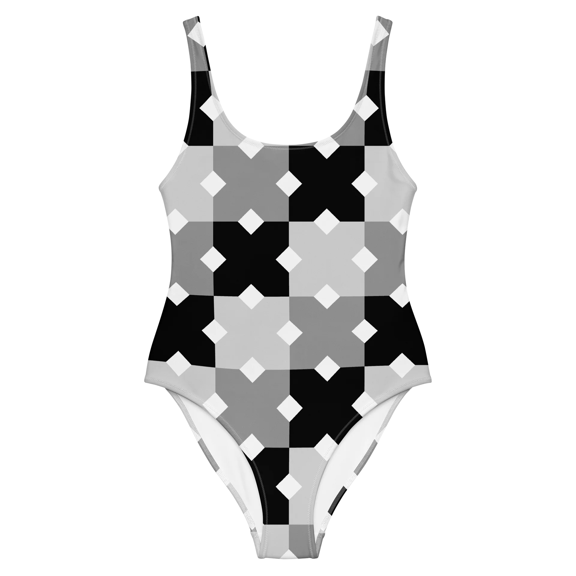 His House Womens One Piece Swimsuit - Monochrome Mosaic product image (2)
