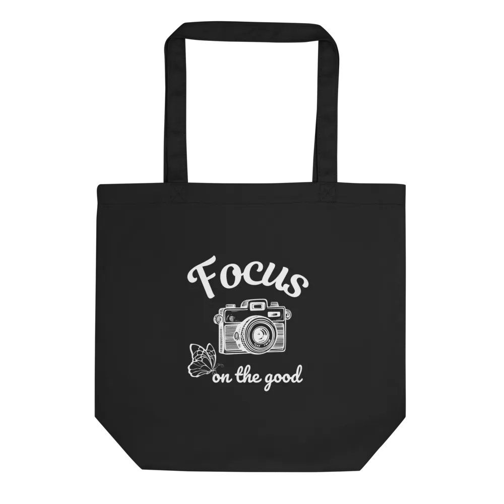 Focus on the Good — Organic Cotton Black Tote Bag for Everyday Use product image (1)