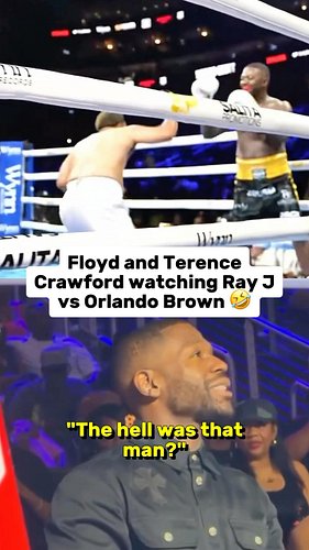 Floyd Mayweather and Terence Crawford were so confused watching Ray J vs Orlando Brown 💀

(via @thezeusnetwork)