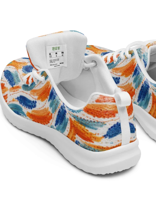 Tribal Fusion: Vibrant Azure & Amber Women's Sneakers product image (6)